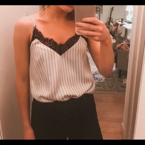 Pinstriped Laced Camisole